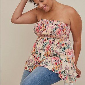 *EUC* Torrid Rayon Slub Smocked Tube Top Size 6